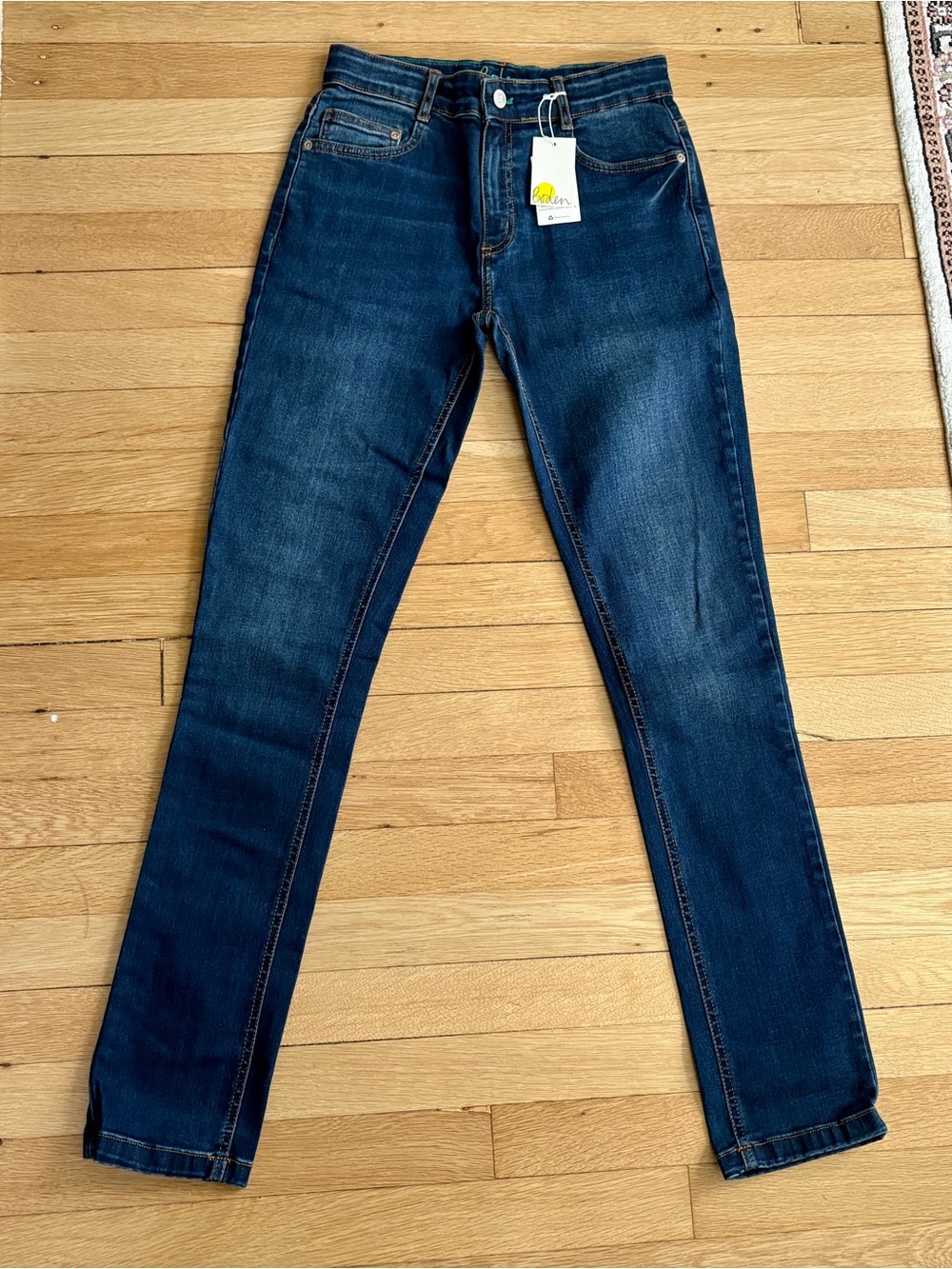 Mini Boden Kids Stretch Skinny Jeans in Dark Blue Wash 13Y